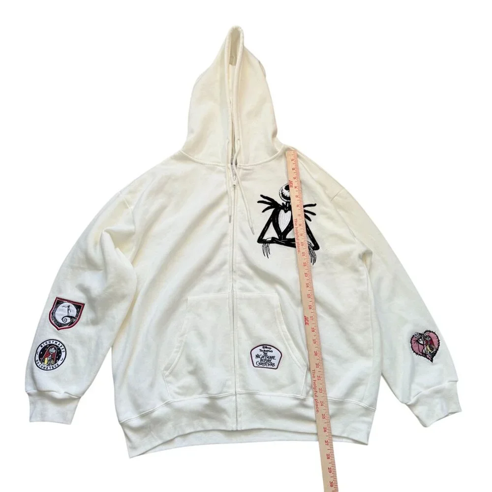 Disney The Nightmare Before Christmas Hoodie Sweatshirt Women's Size XXL Ivory - Picture 7 of 10